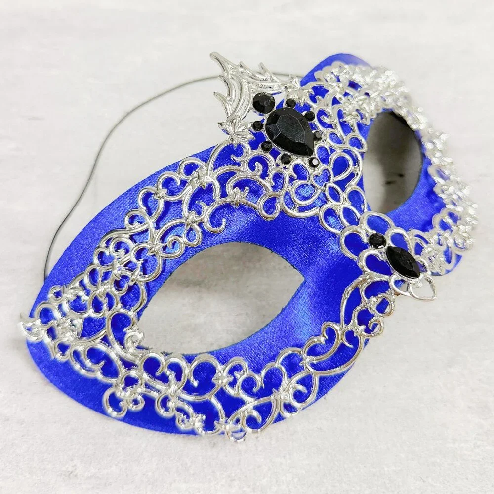 Silver blue mask, Masquerade mask, Cosplay mask, Masquerade ball mask, Prom mask